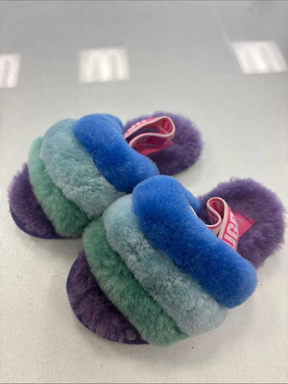 UGG Rainbow Fluff kids Slide shoes